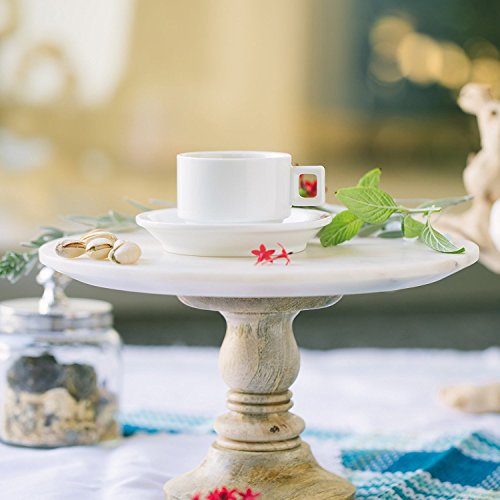 Huji Fine Porcelain 3.2 oz. Espresso Turkish Tea Coffee Cups and Saucers Drinkware Gift Set (4 Cups, 4 Saucers)