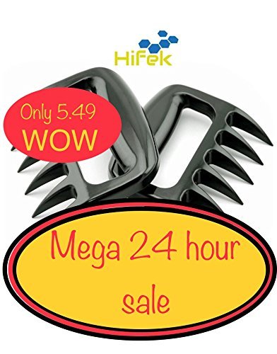 Hifek BEST Bear Paw Shredder Claws Meat Puller - BBQ Meat Claws For Handling, Shredding, Pulling, Lifting Turkey, Chicken, Pork – Heat Resistant, Ultra Sharp, BPA Free Barbecue Claw Grill Gift