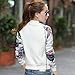 Hellomamma Women's Slim Fit Floral Print Baseball Bomber Jacket White M