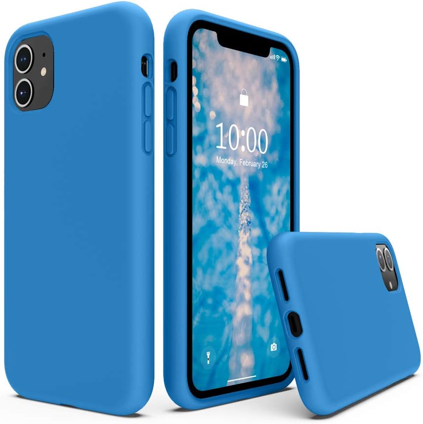 SURPHY Liquid Silicone Case Compatible with iPhone 11 Case, Soft Rubber  Full Body Thickening Design Shockproof with Microfiber Cloth Lining 6.1  inch Phone Case for iPhone 11, Surf Blue  BigaMart