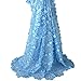 Aisunne African Lace Fabrics 5 Yards Nigerian French Lace Fabric with 3D Flower Fashion Embroidered Beading and Sequin for Wedding Party Dresses (Light Blue)