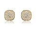 Mia Sarine Womens Cubic Zirconia Pave Cushion Post Earrings in Yellow Gold over Sterling Silver
