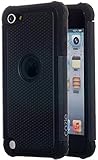 iPod Touch, Dual-layer Heavy Duty Matte Rugged Protective Cover Case for Appple iPod Touch 6th Gen 5th Gen by Cazle (Black)