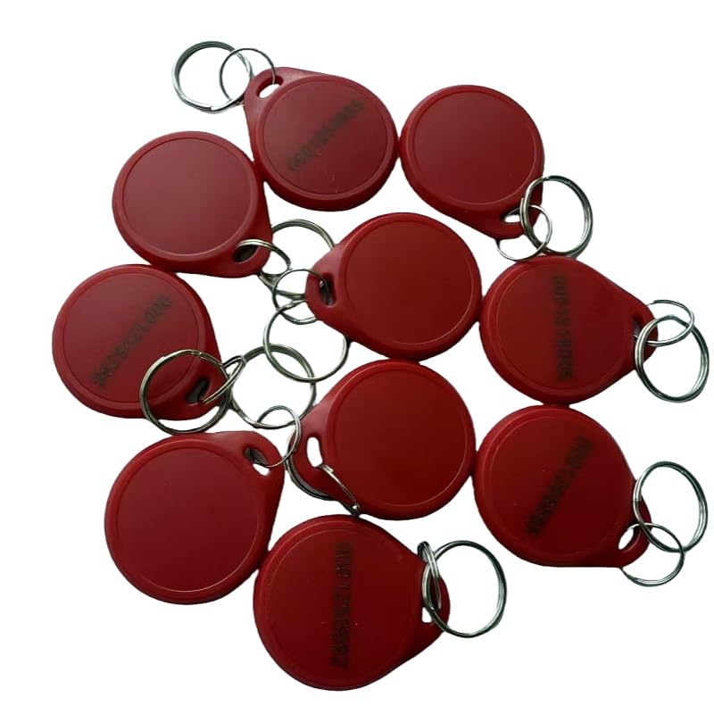 YARONGTECH Dual Frequency RFID Key Fob 125Khz EM4100 And 13.56Mhz M1 Chip (pack of 10) (Red)