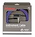 Kirlin Cable IWB-202BFGL-10/RO -10 feet- Straight to Right Angle 1/4-Inch Plug Premium Plus Instrument Cable, Royal Blue Tweed Woven Jacket