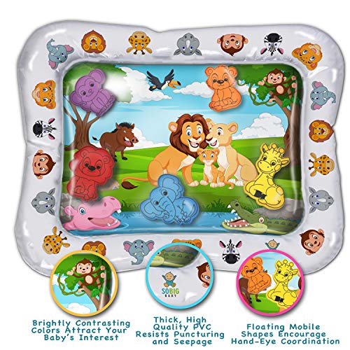 Lion King of The Jungle Inflatable Tummy Time Toys- Premium Water Mat Activity Center for Baby Infant and Toddlers, Promotes Visual Stimulation, Movement and Motor Skills. Perfect Smile and Fun Time - Thumbnail 4