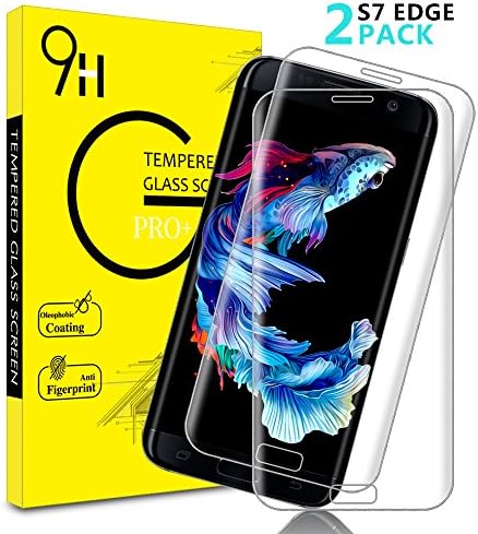 Galaxy S7 Edge Screen Protector, EAMKT [2-Pack] 9H HD Clear Full Coverage Tempered Glass Screen Protector Film Anti-Scratch, Anti-Fingerprint, Anti-Bubble for Galaxy S7 Edge