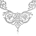 EVER FAITH Bridal Silver-Tone Art Deco Flower Leaf Necklace Earrings Set Clear Austrian Crystal
