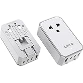 EPICKA Air 40W Universal Travel Adapter, PD Fast Charging International Power Adapter with 1 AC & 4 USB Ports, Worldwide Compact Travel Essentials for USA/EU/UK/AUS(White, Not a Voltage Converter)