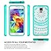 Galaxy S5 Phone Case Clear,Anoke Scratch Resistant Mandala Flower Back Cute Acrylic TPU Bumper Slim Fit Thin Protective Cover Cases with HD Screen Protector for Girls Women Galaxy S5 CH Mint