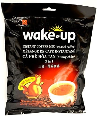 Vinacafe Wake-Up Weasel Instant Coffee Mix, 20 Sachets