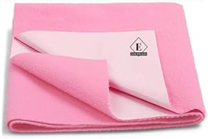 Edenwald Crib Mattress Protector Dry Sheet, Waterproof Bed Protector Sheets, Reusable Rubber Sheets for Children, Adults & Pet, Leak Proof Mats for Home, Outdoor & Travel (Medium 30"x40") (Pink)