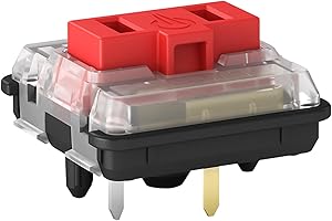 Mciepny Kailh Choc Low Profile Red Linear Switch, 5-Pin 50gf 1350 Chocolate Switch,RGB SMD,for Mechanical Gaming Keyboard(Choc Red 10pcs)