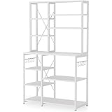 Tribesigns Kitchen Baker's Rack, 5-Tier+6-Tier Kitchen Utility Storage Shelf Table with 10 S-Shaped Hooks and Metal Frame, Wo