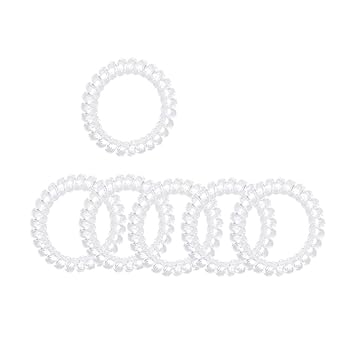 Spiral Hair Ties Clear Plastic Coil Hair Bands No Crease For Women