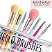Professional Makeup Brush Set, Belle Maker Rainbow Unicorn Makeup Brushes with Glitter travel case for travel women, seven pieces set