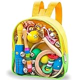 INNOCHEER Kids Musical Instruments, ASTM Certified, FDA Approved, Toddler Wooden Musical Toys with Backpack, 17 Pieces