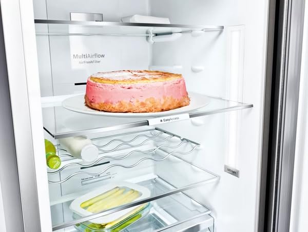 Bosch Freistehende Kühl-Gefrier-Kombination 203 x 60 cm, Serie 4, Total No Frost, VitaFresh XXL für länger frische Lebensmittel, Easy Access Shelf, Perfect Fit, Metall-Optik, KGN392LCG 7