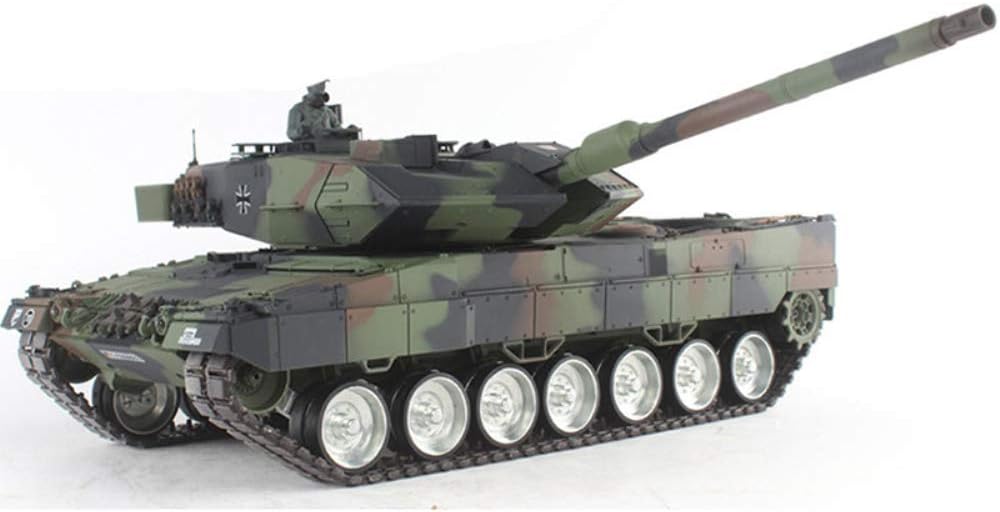 RC Tank 1/16 2.4G German Leopard 2A6 Chariot 15 Channel Tactical Vehicle Main Battle Military Tank Model with Shoot Hobby Toys,professionalmetalversion