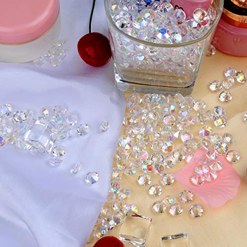 YUEAON 2000pcs AB Color Crystals Acrylic Diamonds Vase Fillers for Table Centerpiece Wedding Bridal Shower Party Decorations,10mm - Thumbnail 4