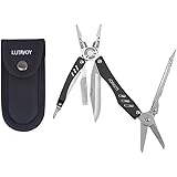 LUTAVOY Multitool Scissor Pliers Knife Blade 9 in 1 Multi-Functional Tool With Nylon Sheath Gift Box (LY2700)