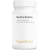 Supersmart - Bacillus Subtilis 3 Billion CFU per Day (High Potency) - Spore Probiotic Supplement | Non-GMO & Gluten Free - 60 DR Capsules