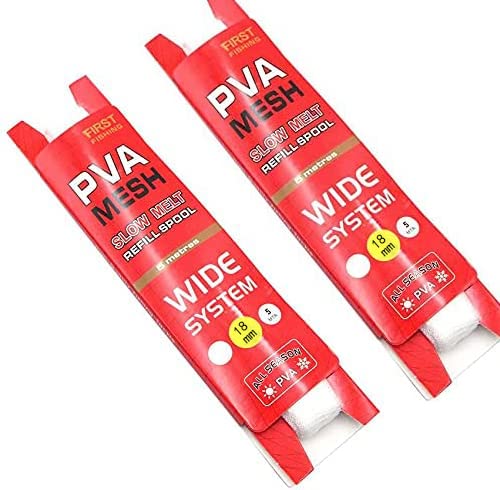 Namvo 2Pcs Slow-Dissolving Water-Soluble PVA Mesh Refill 5 Metres Long Nesting Device Special Bait Net for Fishing(Wide 18mm)