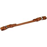 Paris Tack Rolled Leather Grab Strap with Buckles for English Saddles, Chestnut