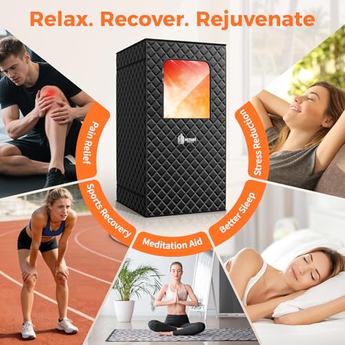 Sauna Box, 3L Portable Steam Sauna Tent for Home & Indoor Use, 1400w Personal Sauna Pod, Remote Control, Folding Chair, 15 Levels, 99-Min Timer,32" x 32" x 71"