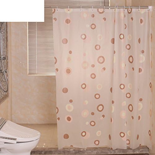 Circle pvc shower curtain Green eva plastic shower curtain Mould proof Dampproof [waterproof] Bathroom partition hanging curtain Bath curtain-B 120x180cm(47x71inch)