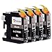K-Ink Compatible Ink Cartridge Replacement for Brother LC103 LC 103XL LC101 (4 Black)