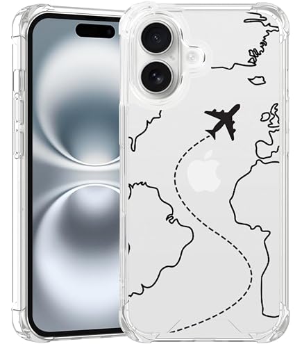 Gift Phone Case FANXI Airplane Travel Map IPhone 12/12 Pro Case Clear Shockproof TPU Cover With Minimalist Design Gift Phone Case FANXI Airplane Travel Map IPhone 12/12 Pro Case Clear Shockproof TPU Cover With Minimalist Design