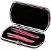 tallSkin 2-Pack Premium Stainless Steel Tweezers Set - Curved Designed Slanted Tip and Pointed Tip - with Sleek Magnetic Storage and Carrying Case (Pink Shimmer)