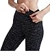 Oalka Women's Yoga Capris Running Pants Workout Leggings Dye-Black XL