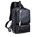 Zebella Men's Letaher Unbalance Chest Pack Multipurpose Backpack Crossbody Shoulder Bag Travel Sling Bag
