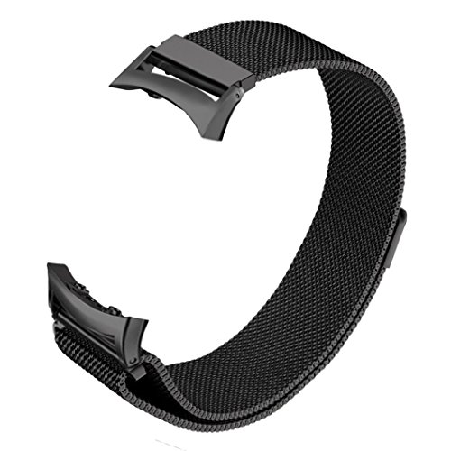 Samsung Gear Fit 2/Fit 2 Pro Watch Bands,Milanese Loop Replacement Strap/Bracelet with Strong Magnetic Clasp Closure +Adapter/Connector for Samsung Gear Fit 2 SM-R360 Gear Fit 2 Pro Smart Watch