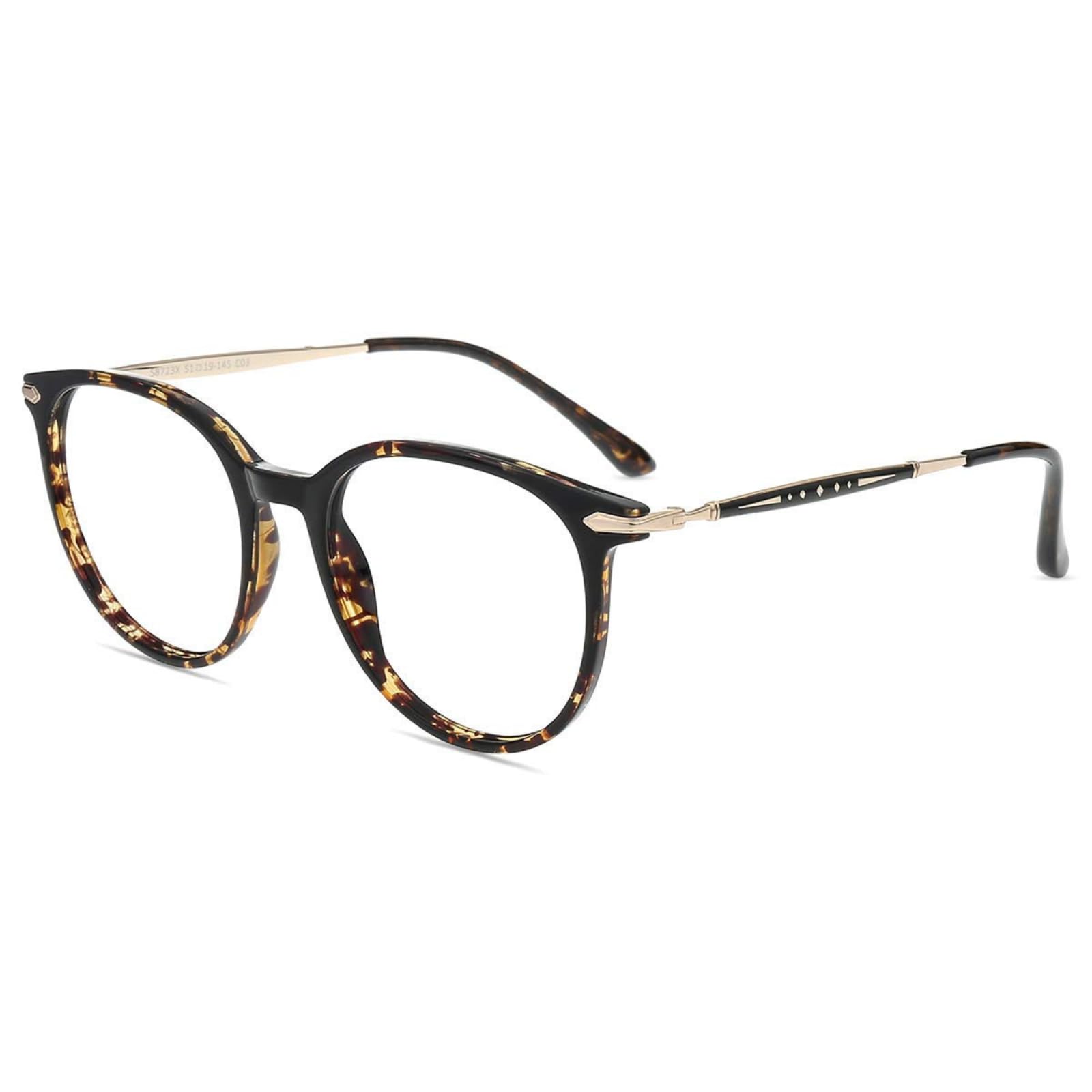 Firmoo Blue Light Blocking Glasses Women Round, Anti Glare Blue Screen Glasses Men Reduce Eyestrain Headache, Anti Reflective Blue Light Glasses Non Prescription Large (Tortoise)