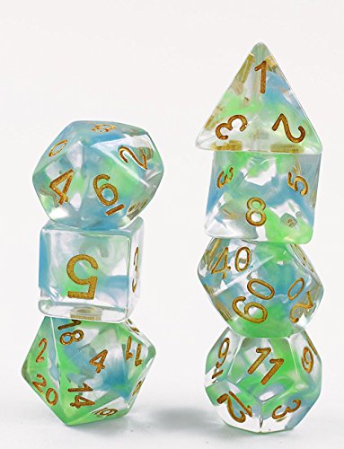 image for HDdais Polyhedral Gaming Dice Complete Sets of 7-Die Dice - D4 D6 D8 D