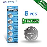 【5-Year Warranty】 CELEWELL 5-Pack CR1225 3V Lithium Battery for Thermometer Watch CR 1225