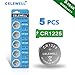【5-Year Warranty】 CELEWELL 5-Pack CR1225 3V Lithium Battery for Thermometer Watch CR 1225 primary