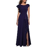 WOOSEA Women's Sexy Split Evening Cocktail Party Maxi A-Line Long Formal Dress