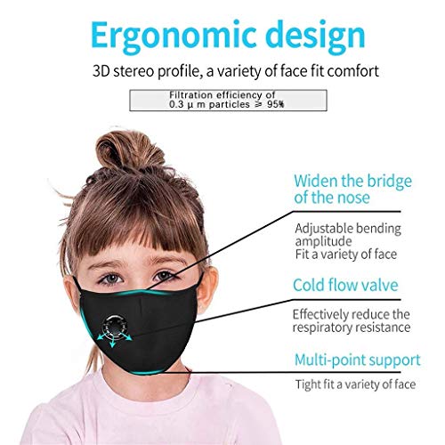 Fueyou 2+2 Kid Adult + 8 F_ilters Family Cloth Covering Face Bandana Mouth Scarf Reusable Insert Washable Adjustable