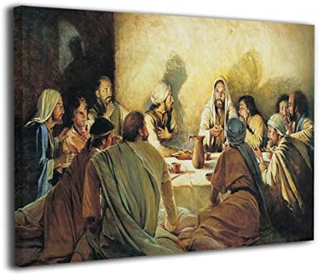 Jesus & The Twelve Apostles Portraits Last Supper Canvas Print Wall Art for Home Decorations Modern Artwork Stretched and Framed 16x20inch