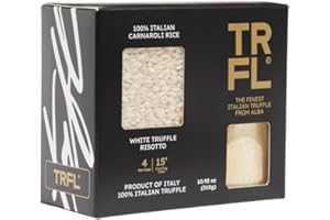 TRFL - White Truffle Risotto Kit, Risotto Rice Mix Crafted in Alba, Italy, Gourmet Food with Carnaroli Rice & Italian Seasoning with Real White Truffle Powder Blend, 4 Servings, 10.92 oz (310 g)