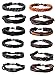 Jstyle 12Pcs Braided Bracelet for Men Beaded Bracelets Wrap Leather Wooden Bracelets Adjustable