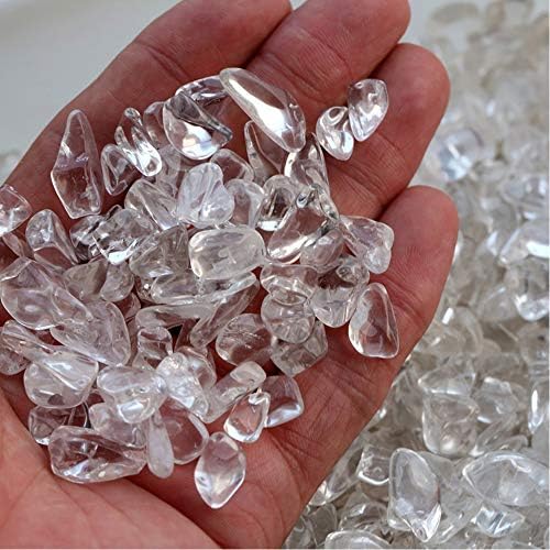 yanhongy Pink Small Tumbled Chips Crushed Stone Healing Reiki Crystal Jewelry Making Home (0.39 in) (100g White) (1ib)