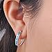 RongXing Jewelry New 925 Sterling Silver Whtie Blue Laboratory Opal Party Hoop Stud Earrings White CZ Engagement Girls Birthday Stone Earrings