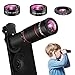 Phone Camera Lens, 10 in 1 Cell Phone Lens Kit 20X Zoom Telephoto Lens, 15X Macro Lens, 0.36X Super Wide Angle Lens, 195°Fisheye Lens Compatible with iPhone 11 Pro Max XS Max XR X 8 Samsung Android