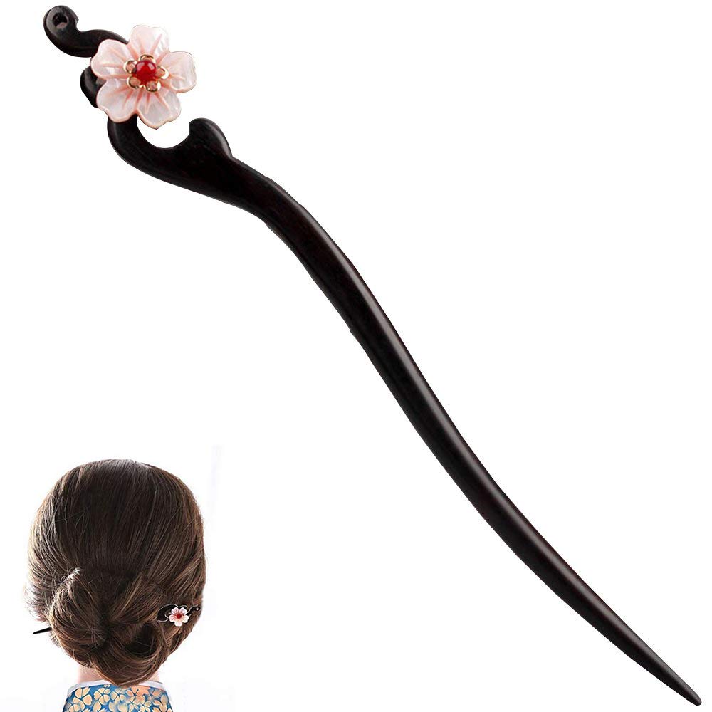 Photo 1 of Women Girl's Hair Stick Wooden Handmade Hair Accessories,Chinese Retro Hairpins Flower Decor Model B