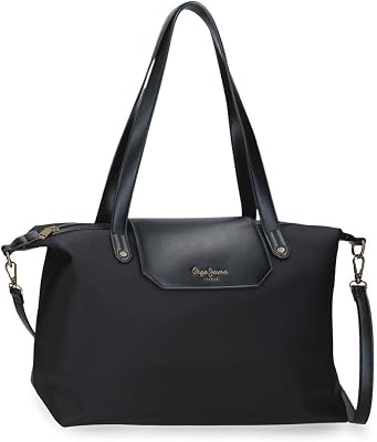 Leire Bolso Tote 15,6' Pulgadas Negro 29x26x14 cms Poliéster y PU 10,5L by Joumma Bags